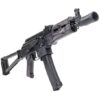 PSA AK-V 9mm Triangle Folding Pistol with Linear Comp Flash Can, "Black Satin"