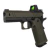 NIGHTHAWK CUSTOM TREASURER (9MM) 3.8" DLC BARREL DOUBLE STACK UPGRADE WITH OD GREEN SLIDE & GRIP PANEL AND TRIJICON RMR (3.25 MOA)